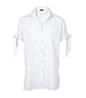 Памучна дамска риза в бяло Lea-3 снимка
