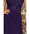 Дълга синя рокля с дантела Giana-4 снимка