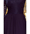 Тъмносиня асиметрична рокля с дантела Netty-4 снимка