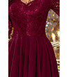 Червена асиметрична рокля с дантела Netty-4 снимка