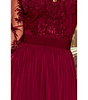 Дълга ефектна рокля в цвят бургунд Kristin-4 снимка