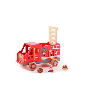 Дървена играчка за сортиране на форми Пожарна снимка