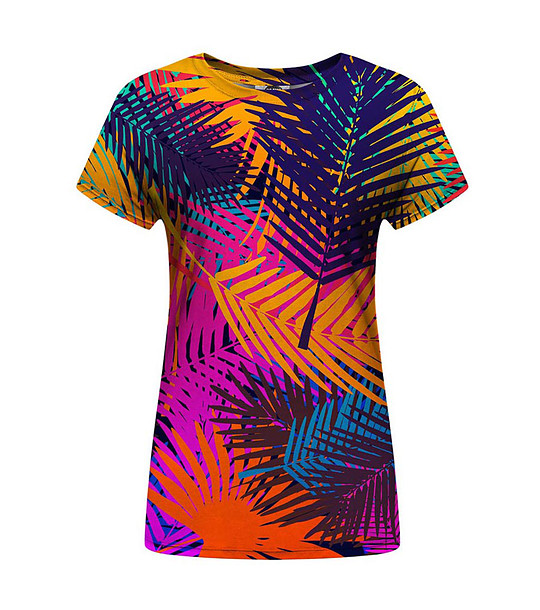 Дамска тениска с принт Colorful Palm снимка