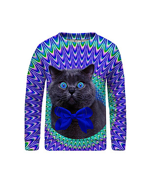 Детска блуза с принт Crazy cat снимка