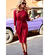Ефектна рокля в цвят бордо Sarifa-0 снимка