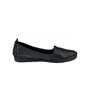 Черни дамски обувки от естествена кожа Biana снимка