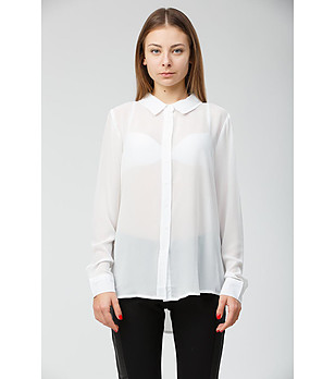 Бяла дамска ефирна риза Alison снимка