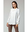 Бяла дамска риза Frances с нестандартен дизайн-2 снимка