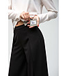 Разкроен черен дамски панталон Enia-4 снимка