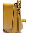 Кожена дамска чанта за рамо в жълто Sima-3 снимка
