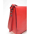 Кожена дамска чанта за рамо в червено Sima-2 снимка