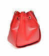 Червена дамска кожена чанта с пискюли Zaira-1 снимка