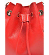 Червена дамска кожена чанта с пискюли Zaira-2 снимка