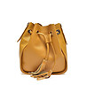 Дамска кожена чанта в цвят горчица с пискюли Zaira-0 снимка
