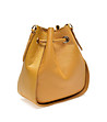 Дамска кожена чанта в цвят горчица с пискюли Zaira-1 снимка