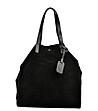Дамска чанта от естествена кожа в черно Hana-0 снимка