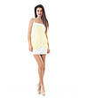 Къса рокля в жълто и бяло-0 снимка