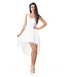 Бяла рокля с асиметрична дължина Elpida-0 снимка