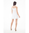 Къса бяла рокля с тънки презрамки-1 снимка
