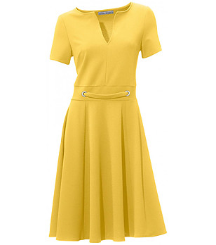 Клоширана жълта рокля Althea снимка