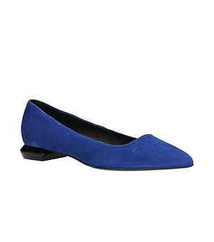 Велурени сини дамски обувки Misha  снимка
