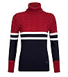 Дамски пуловер в червено и тъмносиньо Wound-0 снимка