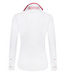 Бяла дамска памучна риза с червени детайли Karra-1 снимка
