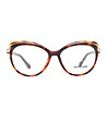 Дамски рамки за очила в цвят хавана с прозрачни дръжки Jaya-1 снимка