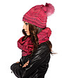Дамски комплект от шал и шапка в цвят малина Darla-1 снимка
