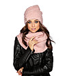 Дамски комплект от розови шал и шапка Luisa-0 снимка