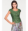 Зелена памучна дамска блуза Adaliz-0 снимка