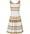 Памучна рокля в бяло и бежово Elsie-1 снимка