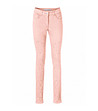 Розов дамски слим панталон с декорация за ръст до 160 см-1 снимка