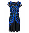 Черна рокля със сини бродерии Reli-1 снимка