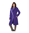Лилаво дамско палто с вълна и кашмир Emala-0 снимка