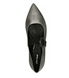 Сребристи дамски кожени обувки с черен елемент Fanny-1 снимка