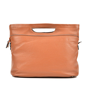 Малка оранжева дамска чанта от естествена кожа Felicita снимка