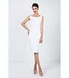 Бяла елегантна рокля Emala-0 снимка
