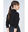 Черна памучна дамска поло блуза Doreen-1 снимка