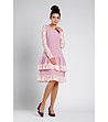 Розова рокля с дантелени ръкави Sima-0 снимка