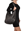 Черна дамска чанта от естествена кожа Rajana-4 снимка