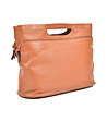 Малка оранжева дамска чанта от естествена кожа Felicita-2 снимка