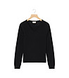Дамски вълнен пуловер в черно Eleonora-0 снимка
