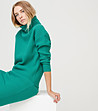 Дамски вълнен пуловер в цвят емералд Margaret-0 снимка