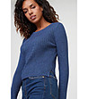 Дамски пуловер в синьо с вълна Marlita-0 снимка