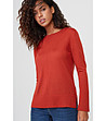 Дамски вълнен пуловер в цвят керемида Ilonda-0 снимка