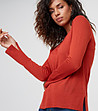 Дамски вълнен пуловер в цвят керемида Ilonda-2 снимка
