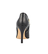 Дамски кожени обувки в черно със златист детайл Caren-4 снимка