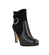 Черни дамски кожени боти на ток Adelisa-1 снимка