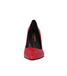 Червени дамски кожени обувки с декорация при тока Lilia-3 снимка